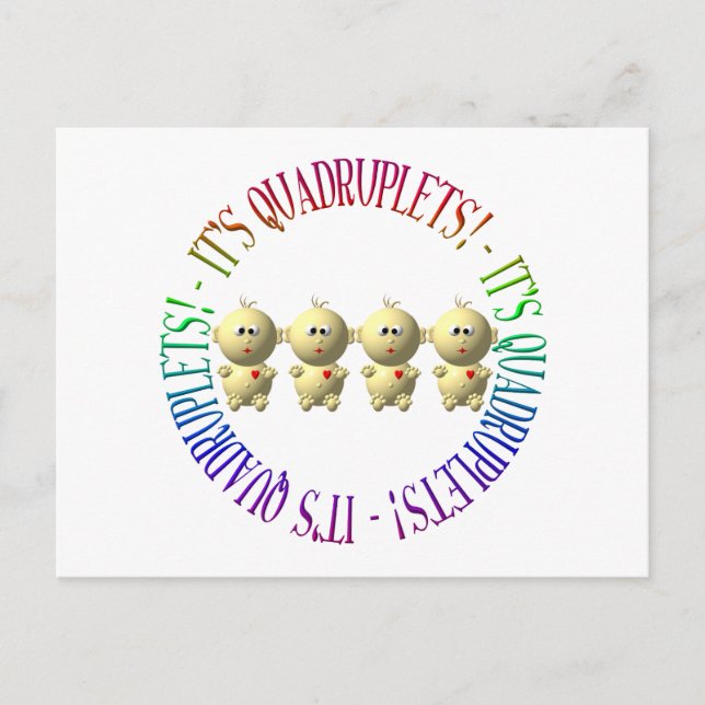 It's quadruplets! postcard (Front)