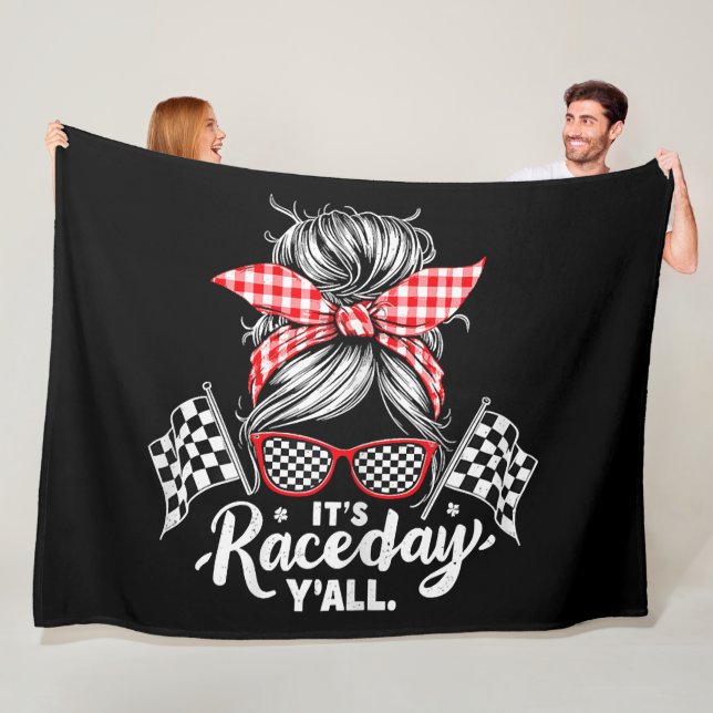 It's Race Day Y'all Racing Fleece Blanket (In Situ)