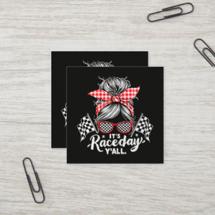 It's Race Day Y'all Racing Square Business Card