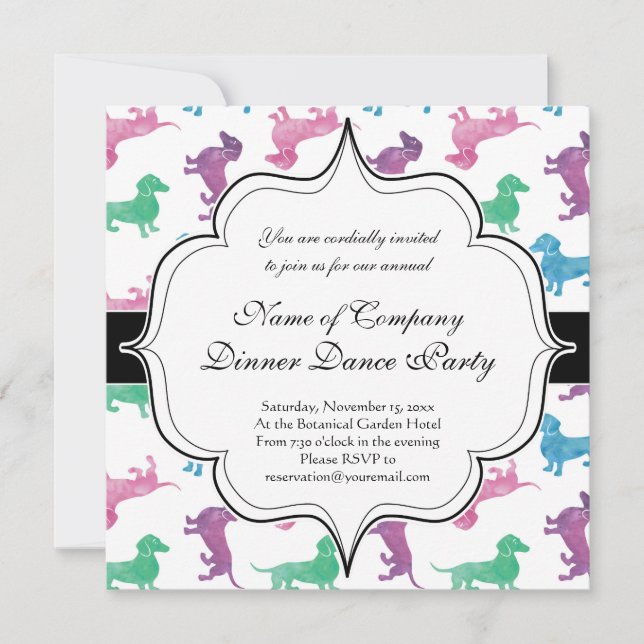 It's Raining Dachshunds Invitation (Front)