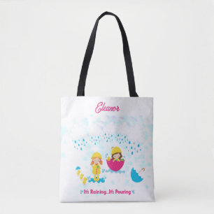 It's Raining It's Pouring Rainy Day Personalised Tote Bag
