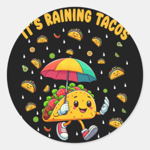 It's Raining Tacos Funny Taco Lovers Kids Girls Bo Classic Round Sticker