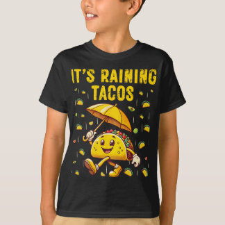 It's Raining Tacos Funny Taco Lovers Kids Girls Bo T-Shirt
