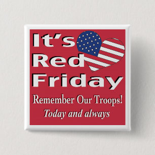 It's Red Friday 15 Cm Square Badge