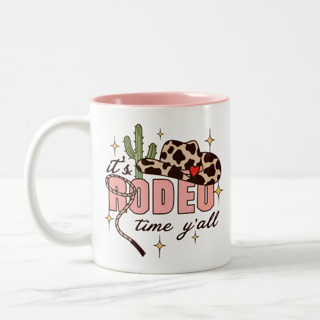 It's Rodeo Time Y'all Two-Tone Coffee Mug (Left)