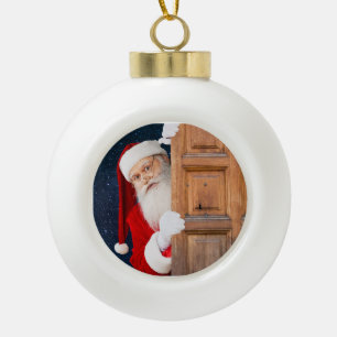 Its Santa Merry Christmas Name Ceramic Ball Christmas Ornament