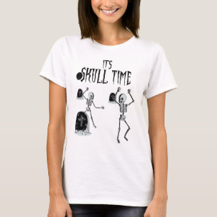 Its Skull Time Dancing Skeletons On Cemetery Hallo T-Shirt