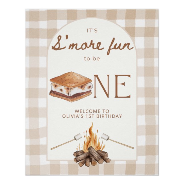 It's S'more Fun to Be One Birthday Welcome Sign (Front)
