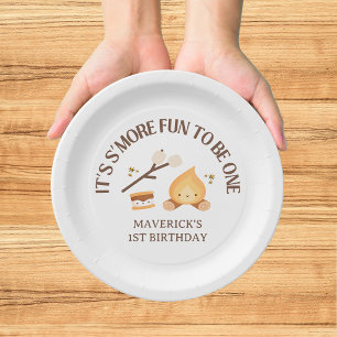 It's S'more Fun to Be One Kids 1st Birthday  Paper Plate