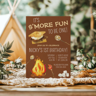 It's S'more Fun to be ONE! S'mores Birthday Party Invitation