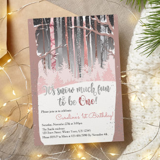 It's snow much fun to be one Muted Colours Photo Invitation