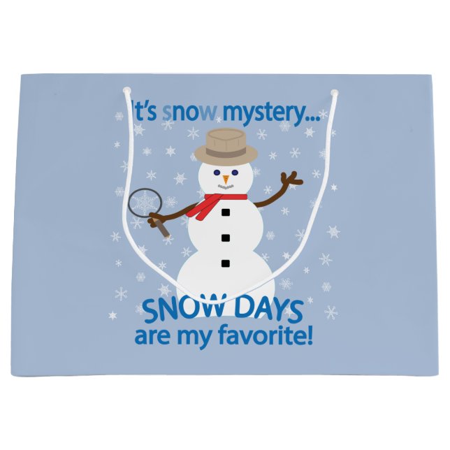 It's sNOw Mystery Detective Snowman Large Gift Bag (Front)