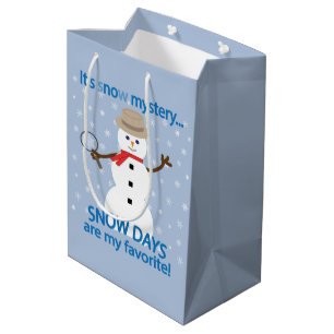 It's sNOw Mystery Detective Snowman Medium Gift Bag