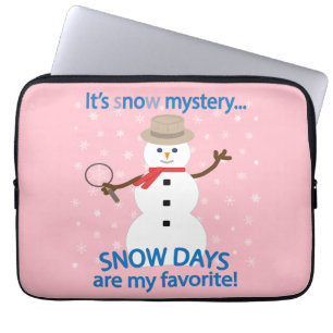It's sNOw Mystery Detective Snowman Pink Laptop Sleeve