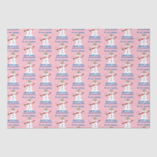 It's sNOw Mystery Detective Snowman Pink Tissue Paper