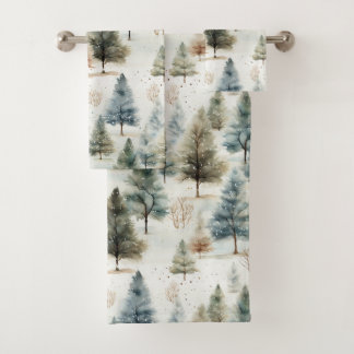 It's snowing on fir trees - bath towel set