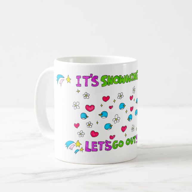 It's Snowing Penguins Today Let's Go Outside Coffee Mug (Front Left)