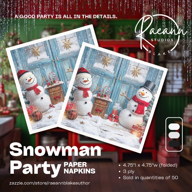 It's Snowman Party Time Paper Napkin (Creator Uploaded)