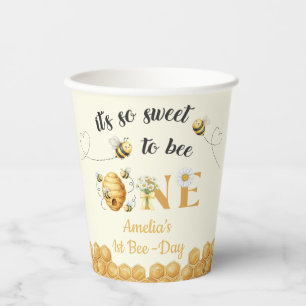 It's So Sweet To Bee 1st Birthday Paper Cups