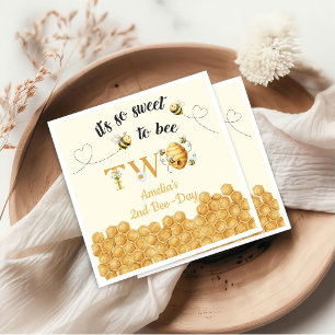 It's So Sweet To Bee 2nd Birthday Napkin