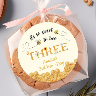 It's So Sweet To Bee 3rd Birthday Classic Round Sticker