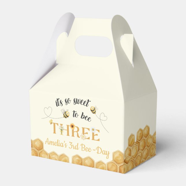 It's So Sweet To Bee 3rd Birthday Favour Box (Front Side)