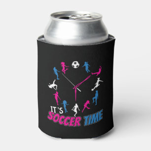 It's Soccer Time Girls Soccer Quote Can Cooler