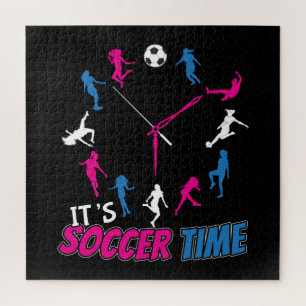 It's Soccer Time Girls Soccer Quote Jigsaw Puzzle