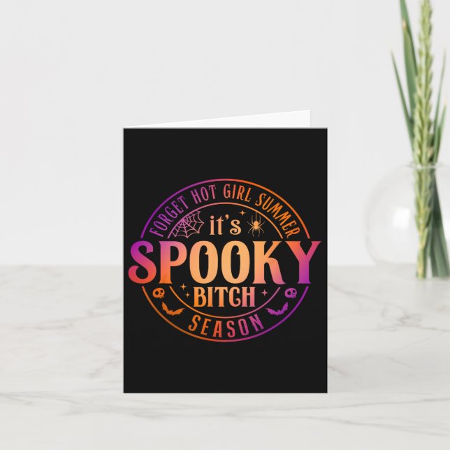 It's Spooky Season Fun Witch Halloween Tee  Card (Front)