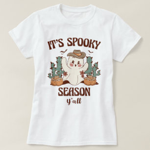 It's Spooky Season, Y'all! Cowgirl Ghost Halloween T-Shirt