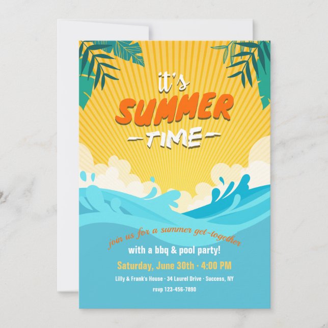 It's Summer Time Invitation (Front)