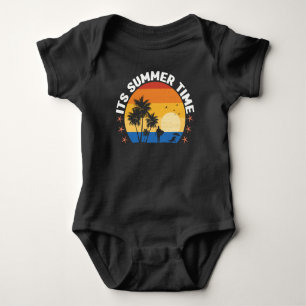 It's Summer Time Tropical Sunset Design Baby Bodysuit