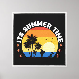 It's Summer Time Tropical Sunset Design Canvas Print