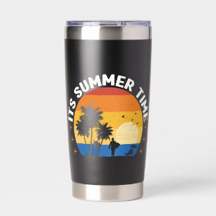 It's Summer Time Tropical Sunset Design Insulated Tumbler