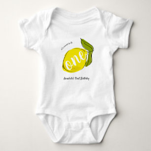 It's Sweet to be One Cute Lemon 1st Birthday Baby Bodysuit