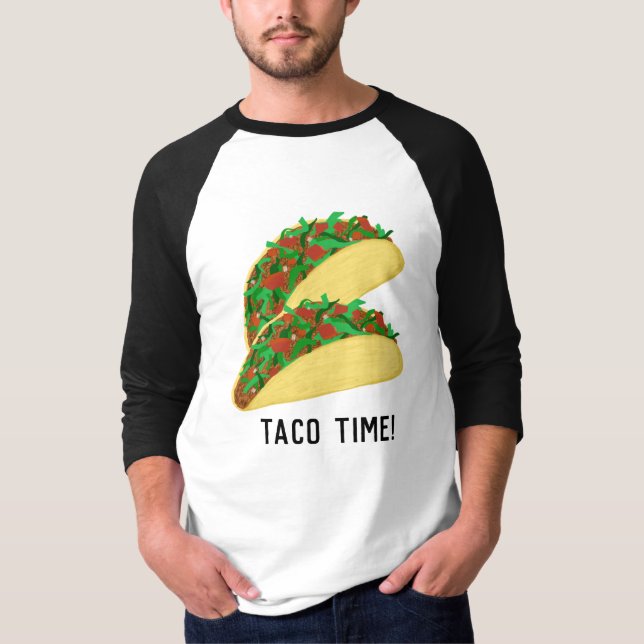 IT'S TACO TIME cute tacos T-Shirt (Front)