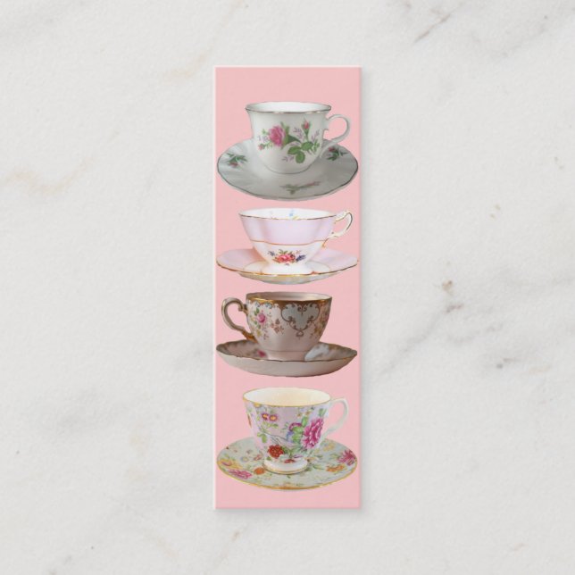 It's Tea Time Bookmarks Mini Business Card (Front)