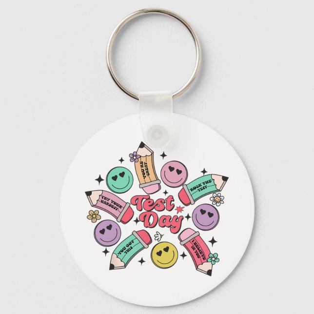 It's Test Day Yall Teacher Team State Testing Wome Key Ring (Front)