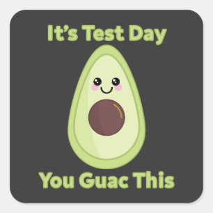It's Test Day You Guac This Square Sticker