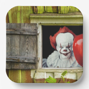 It's that clown again. paper plate