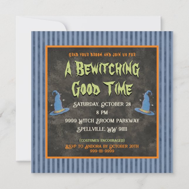 It's that Witching Time Of Year Halloween Witch Invitation (Back)
