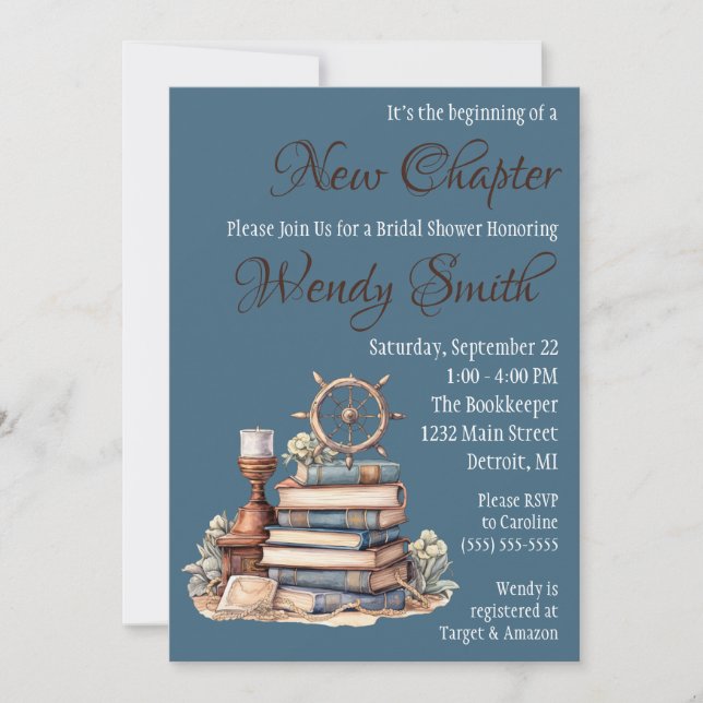 It's the Beginning of a New Chapter Bridal Shower  Invitation (Front)