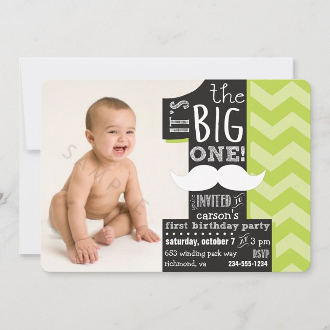 It's the BIG one! First Birthday Photo Invitation (Front)