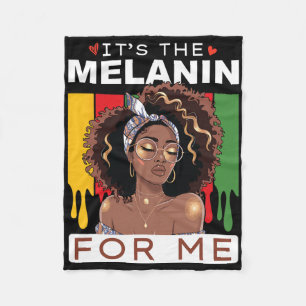 It's The Melanin Bhm African American Black Histor Fleece Blanket