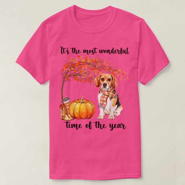 Its The Most Wonderful Autumn Time Beagle Scarf Pu T-Shirt (Design Front)