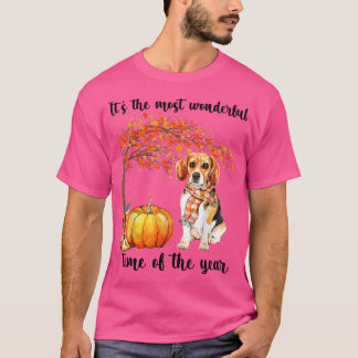 Its The Most Wonderful Autumn Time Beagle Scarf Pu T-Shirt