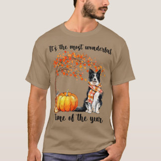 Its The Most Wonderful Autumn Time Border Collie P T-Shirt
