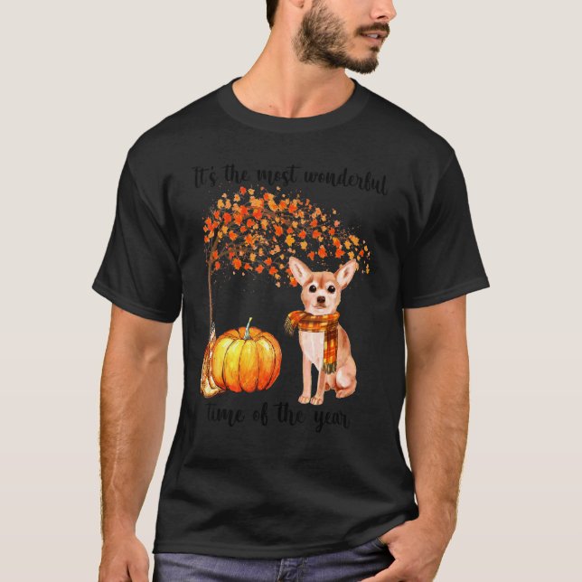 It's The Most Wonderful Autumn Time Chihuahua Scar T-Shirt (Front)