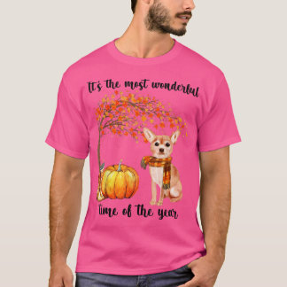 Its The Most Wonderful Autumn Time Chihuahua Scarf T-Shirt