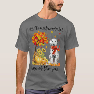 Its The Most Wonderful Autumn Time Dalmatian Pumpk T-Shirt